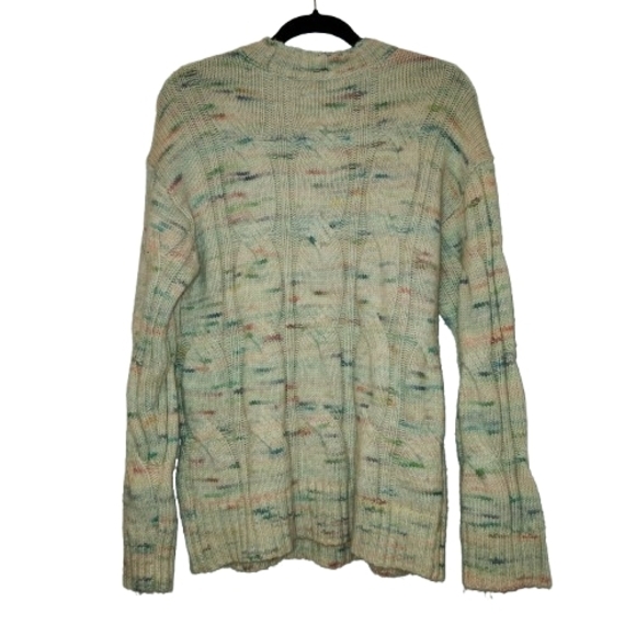 American Eagle Oversized Multicolor Cable Knit Sweater Size XS Relaxed Fit Soft - Picture 3 of 13